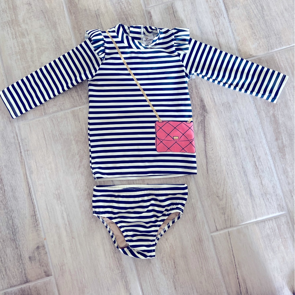SHADE CRITTERS - 18-24mo two piece stripes purse swimwear